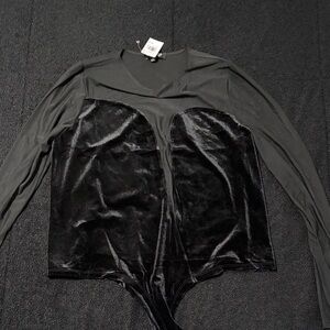 Rainbow Black Velvet Bodysuit